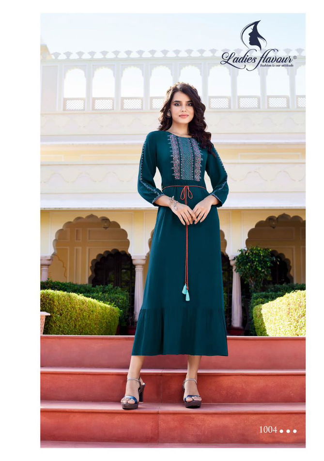 Mastani By Ladies Flavour 1001-1004 Party Wear Kurtis Catalog